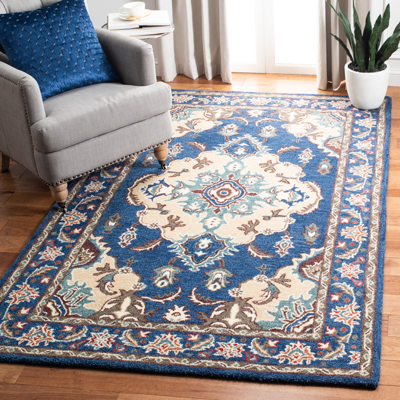 Tapis oriental en laine touffeté à la main Scottsburg, Rectangle 6 pi x 9 pi