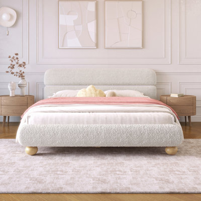 Lit rembourré en tissu molletonné Teddy