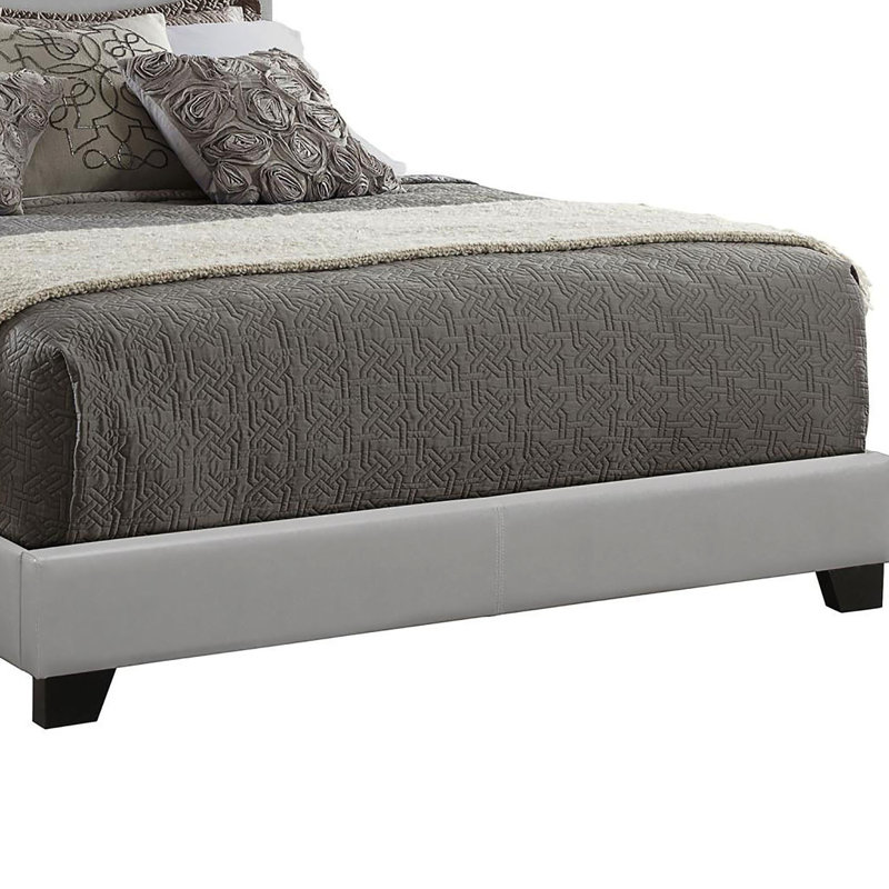 Grand lit à panneaux gris - Revêtement en similicuir contemporain Exude Modern Elegance, Gris