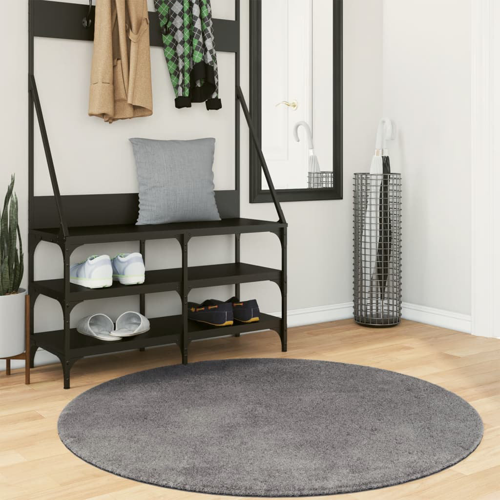Rug "HUARTE" Short Pile Soft and Washable Anthracite
