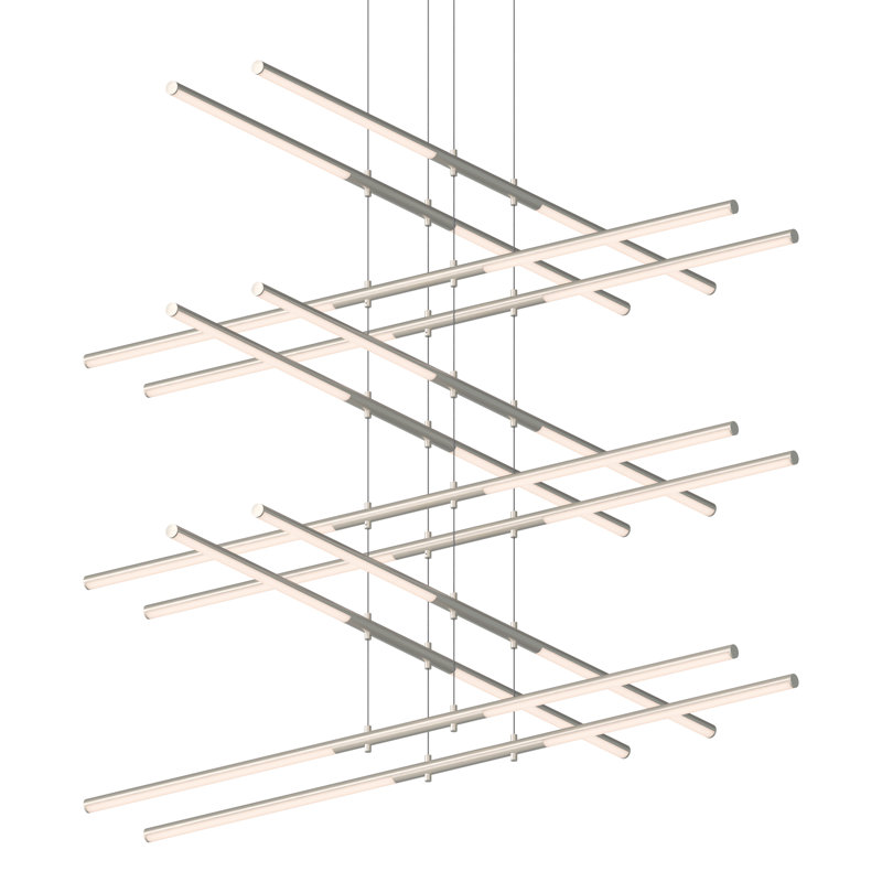 Tik-Tak® 24 - Light LED Chandelier, Satin Nickel