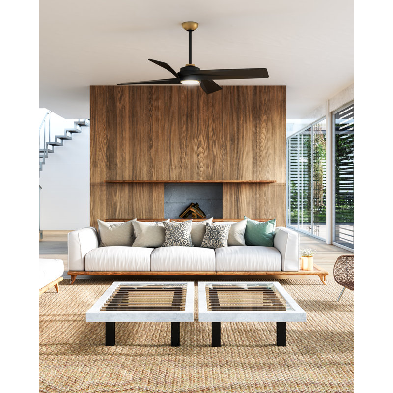 Horizon Ceiling Fan with LED Lights, Gold, Black