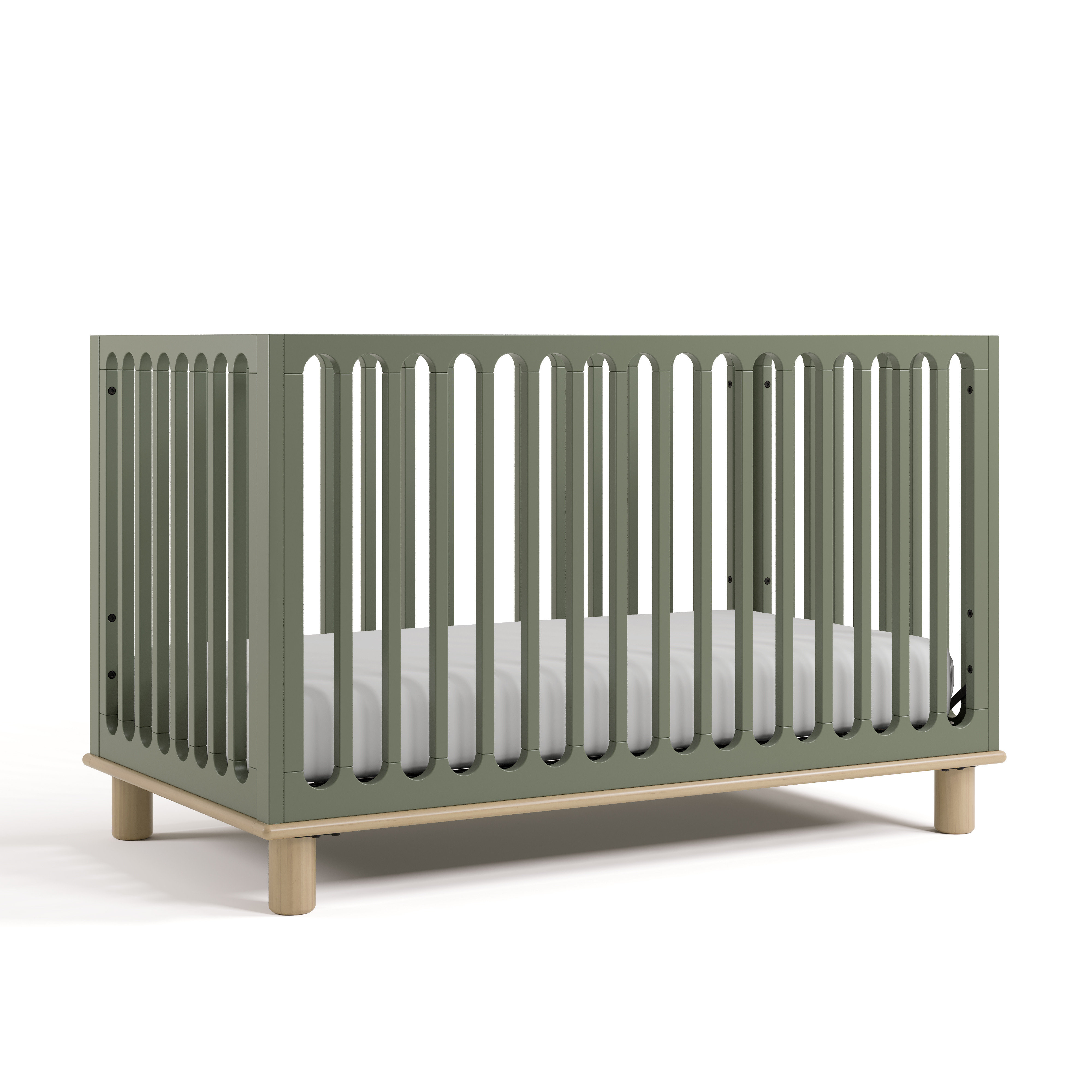 Sicily Deluxe 3-in-1 Convertible Crib with Bonus Toddler Guardrail Storkcraft Frame Color: Sage/Driftwood