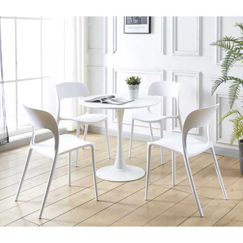 Stoker Stackable Plastic Chairs (CHA201) X 4, White