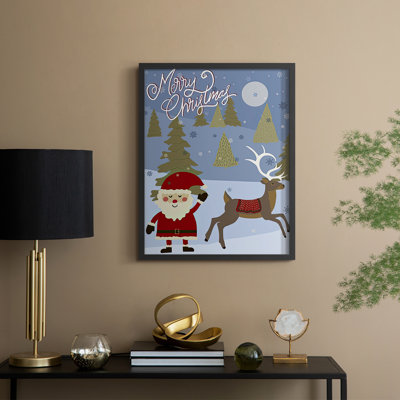 «Winer Santa II», reproduction encadrée - bois massif