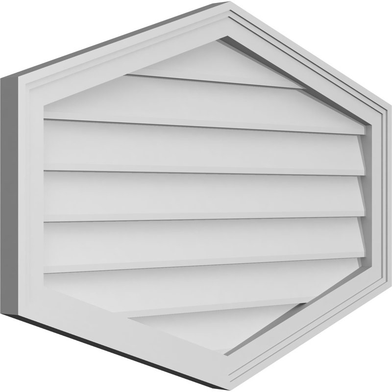 Ventilé vertical à pignon vertical 4/12 po, H 24 po x l 34 po x P 1,5 po