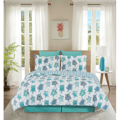 Turtle Bay Cotton Reversible Quilt Set