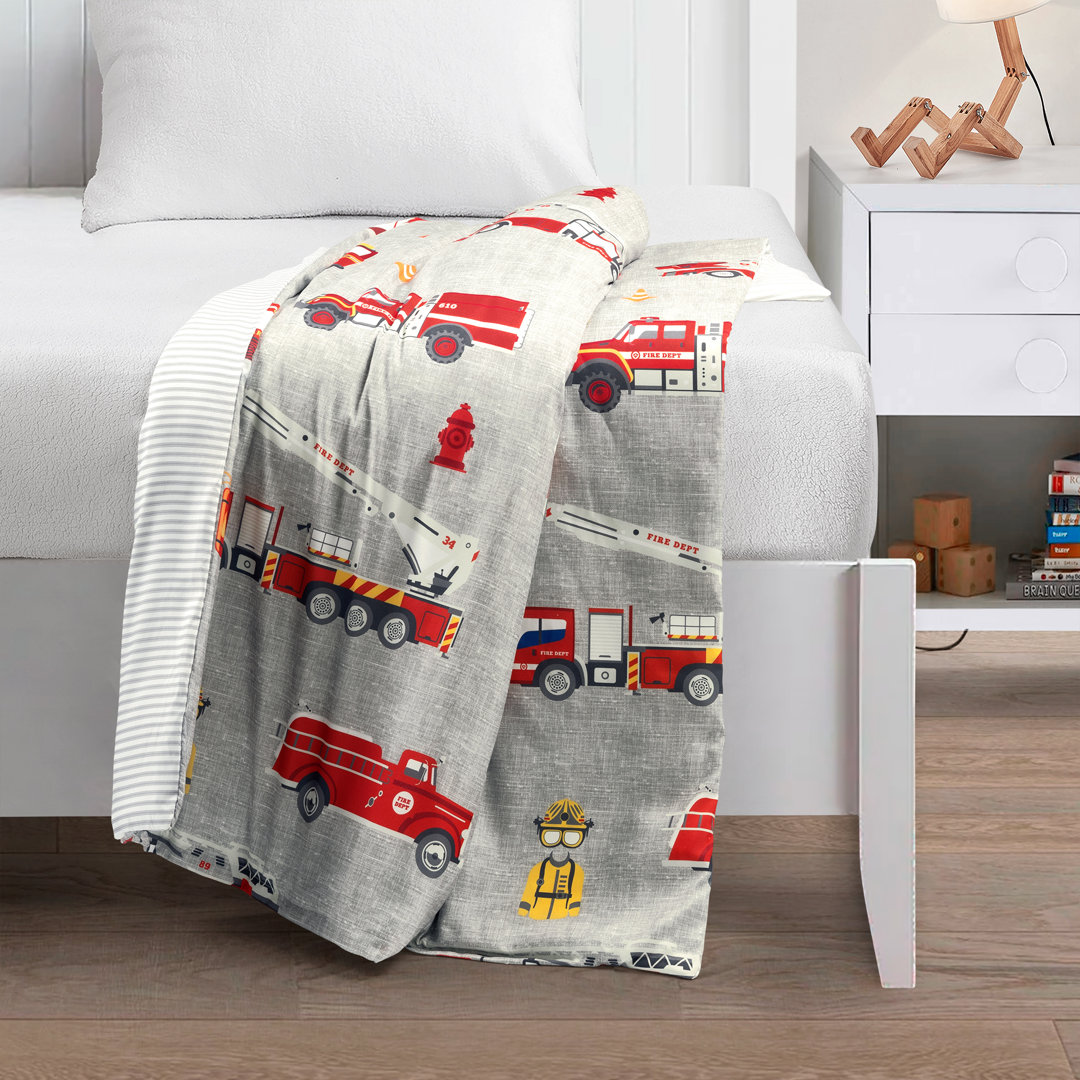 Make-a-Wish Fire Truck Throw (Set of 2) Lush Decor