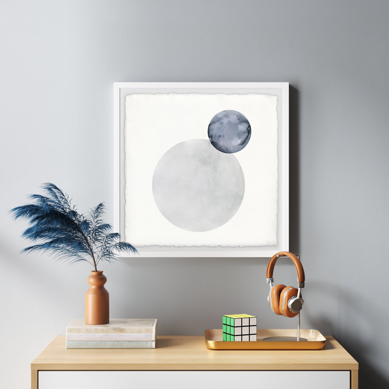 «MarBLE Gray Circles», reproduction encadrée, H 24 po x l 24 po x P 1,5 po