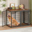 Meuble cage pour chien de 47 po avec 3 portes, pour grands et moyens chiens, brun rustique