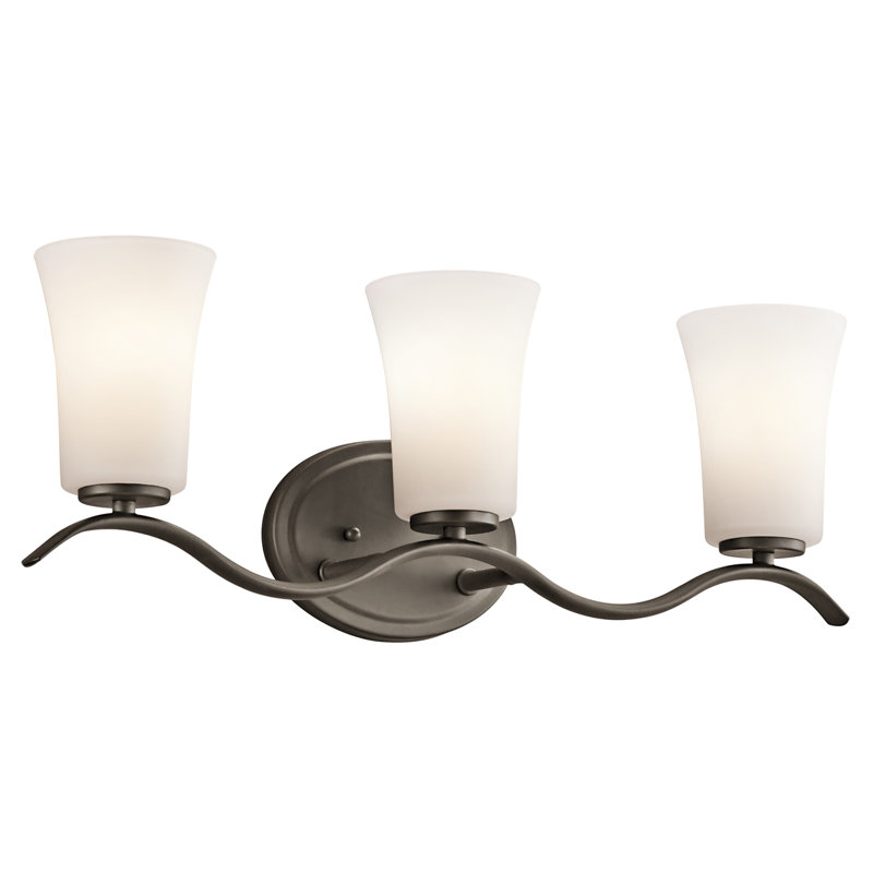 Éclairage pour salle de bain 3 lumières Guerro, Bronze vieilli, Incandescent