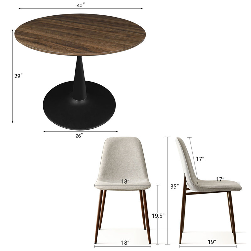 Khilani 4 - Person Pedestal Dining Set, Beige