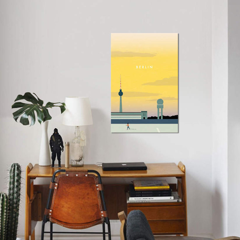 « berlin' », reproduction d’impression sur toile, H 12 po x l 8 po x P 0,75 po, Pas de tapis, Toile tendue