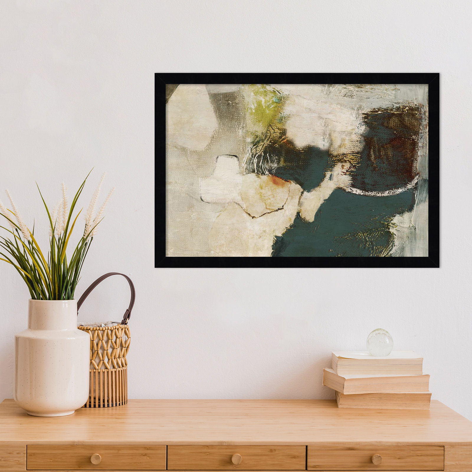 Obscured in Blue Print by PI Studio, Black, 15" H x 21" W