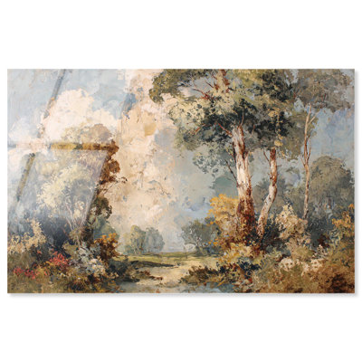 Décoration murale rétro Wooded Clearing Acrylique par Art Remedy, prête à être suspendue, 24 x 16