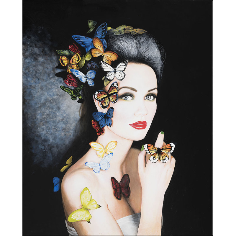 Madam Butterfly 2 by Jeff Schaub - Wrapped Canvas Painting