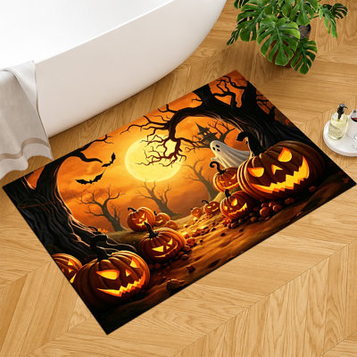 Tapis de porte imprimé Halloween, tapis antidérapant intérieur et extérieur pour porte d'entrée et porche