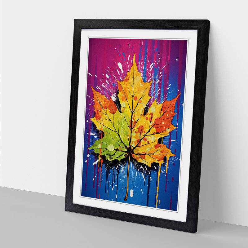 Leaf Pop - Framed Print, 46cm H x 34cm W x 2cm D, Black