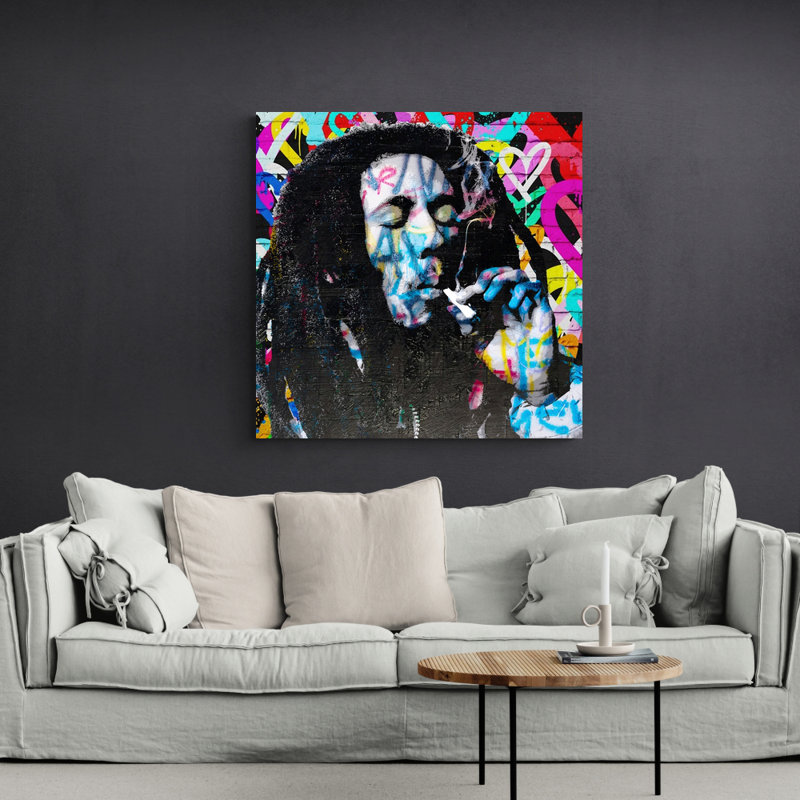 Loretta Lynn par Stephen Chambers - peinture sur toile tendue, H 30 po x l 30 po x P 1,5 po