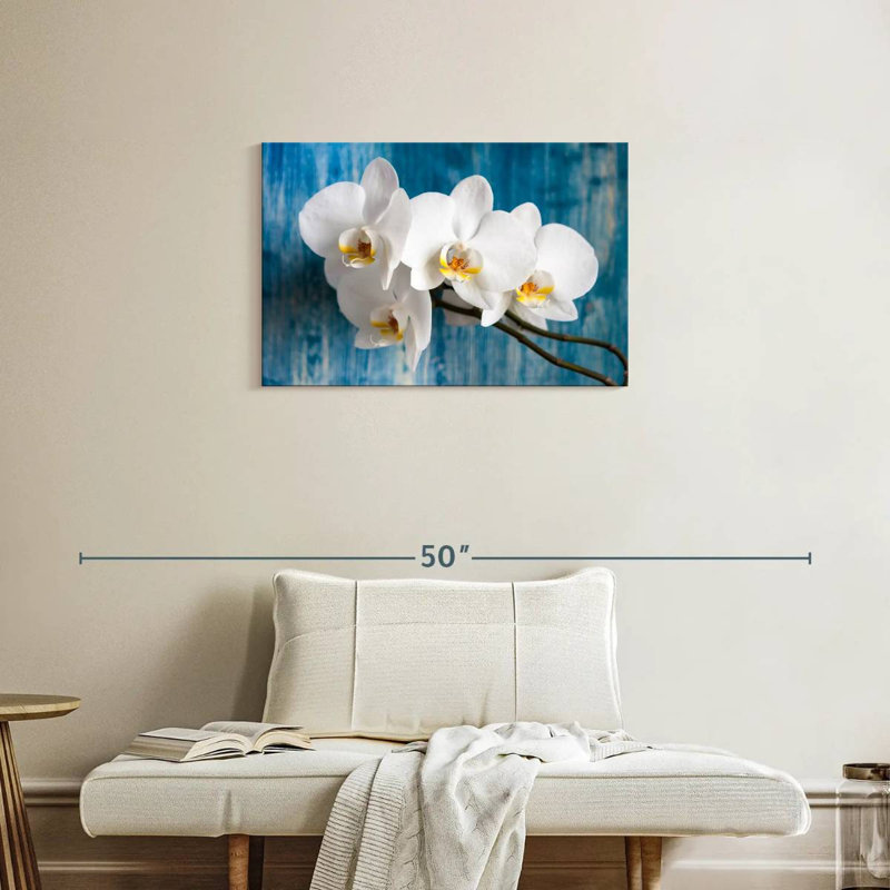 Fleur d'orchidée blanche Harnek, H 20 po x l 30 po