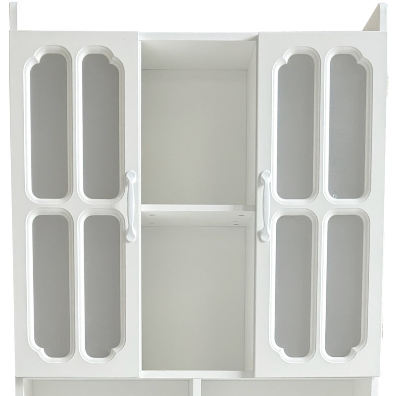 Bureau d'angle blanc de 21 pouces pour bureau à domicile - Nombreux rangements, emplacement pour écran, espace pour livres, design élégant, tiroirs, placards, grand plateau