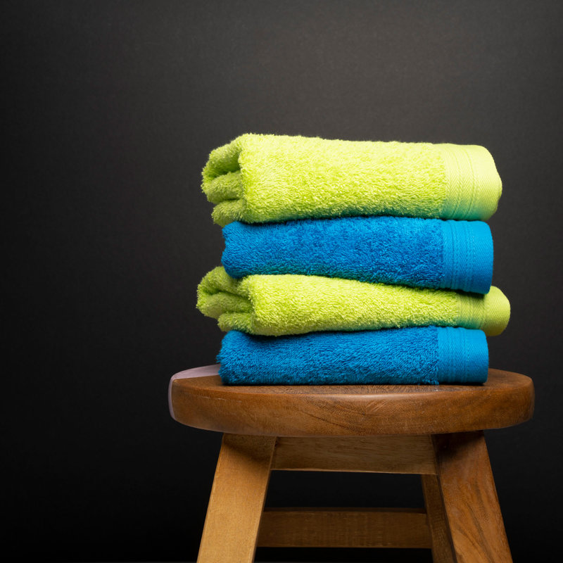 Kendra 4 Piece 100% Cotton Hand Towel Set, Apple Green/Petrol