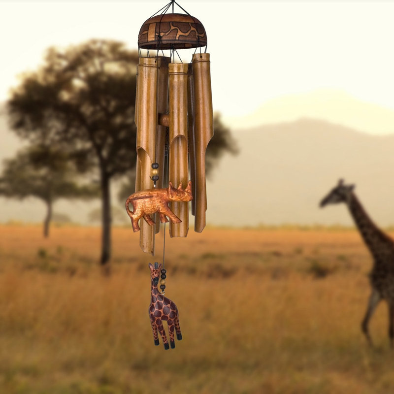 Carillon à vent en bambou de trio africain