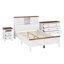 Ensemble de sommeil rustique 3 pièces avec lit plateforme peu encombrant, tête de lit à porte coulissante multifonctionnelle avec accès USB, table de chevet et commode complémentaires pour une organisation améliorée-2022449534