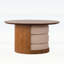 Table basse ronde en bois avec 3 tabourets gigognes