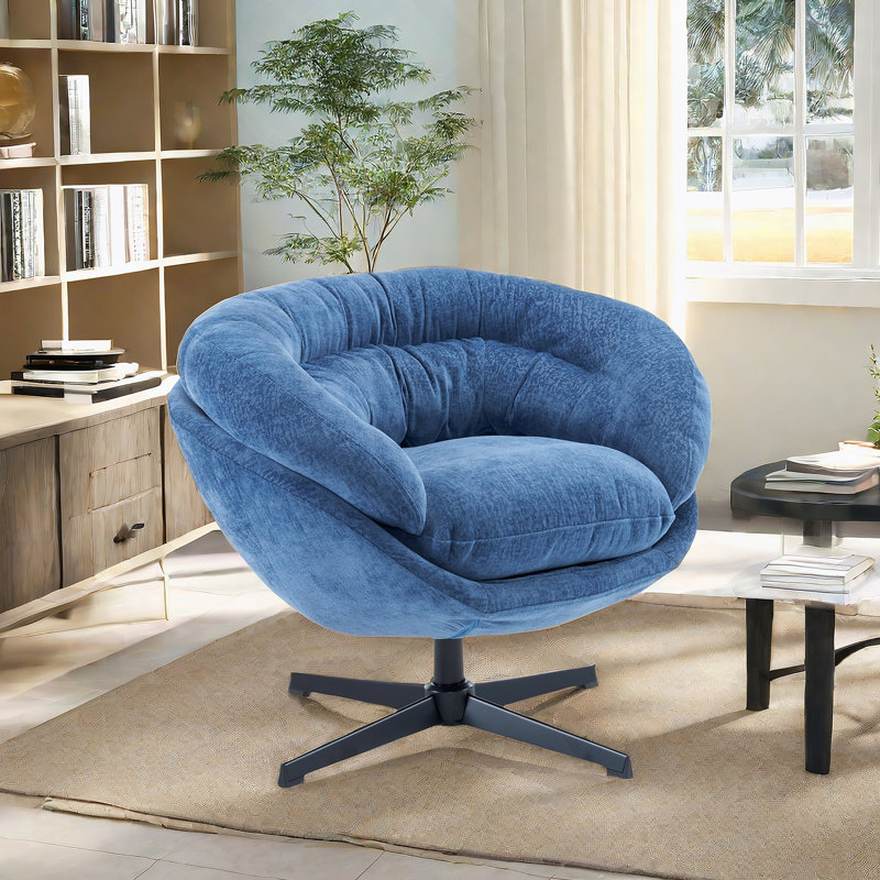 Chaise de bureau ergonomique pivotante avec base robuste, idéale pour les petits espaces, le salon, la chambre à coucher, le coin lecture et le bureau