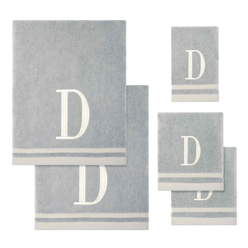  Ensemble de serviettes 3 pièces IVR / GLD Monogram, Gris, Ensemble de serviettes 5 pièces