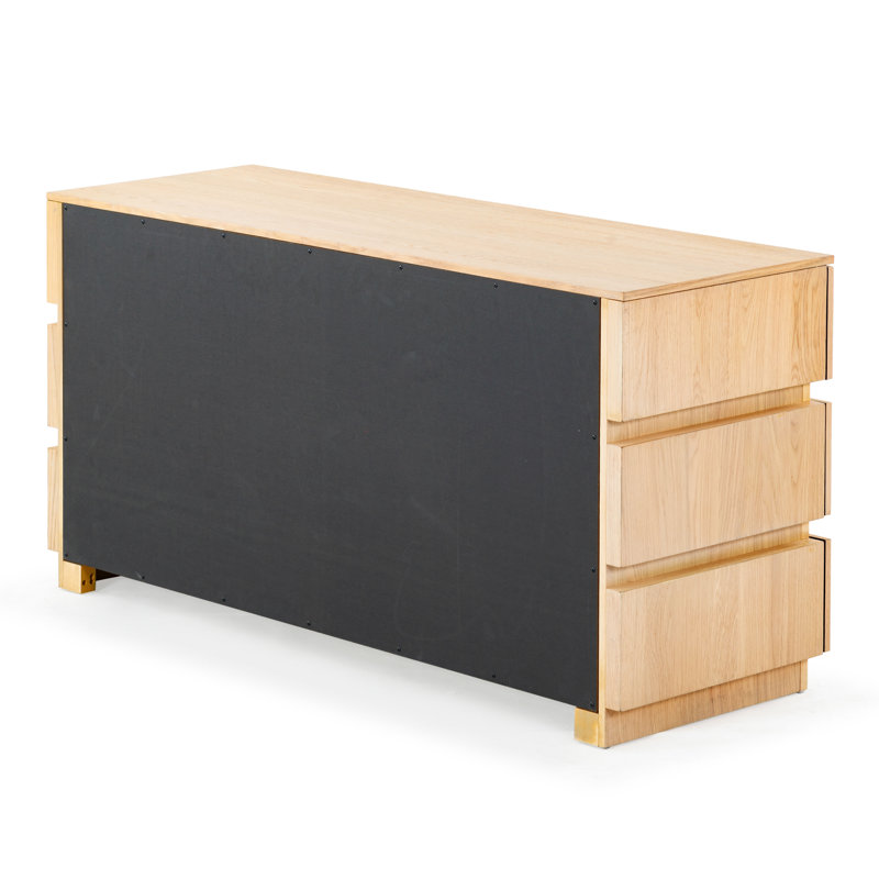 Titus 6 Drawer Stacked Dresser, Oak