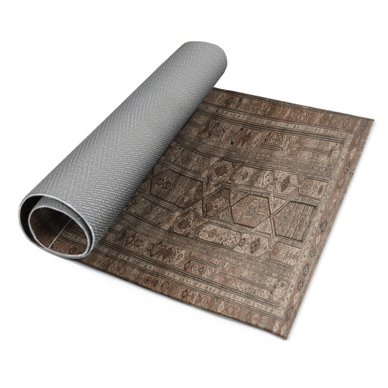 Tapis d'intérieur et d'extérieur brun Persian