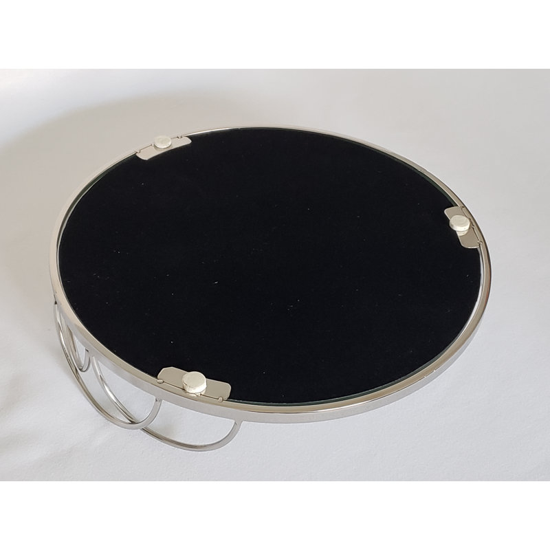 Plateau de meuble-lavabo rond en acier inoxydable avec miroir 13 po Cherysse