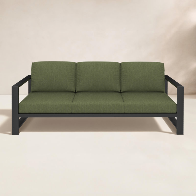 Dulcie 80'' Wide Outdoor Patio Sofa with Sunbrella® Cushions, Sunbrella® Canvas Fern