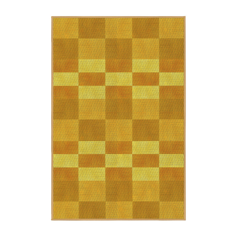 Tapis géométrique jaune, Rectangle 7 pi x 10 pi