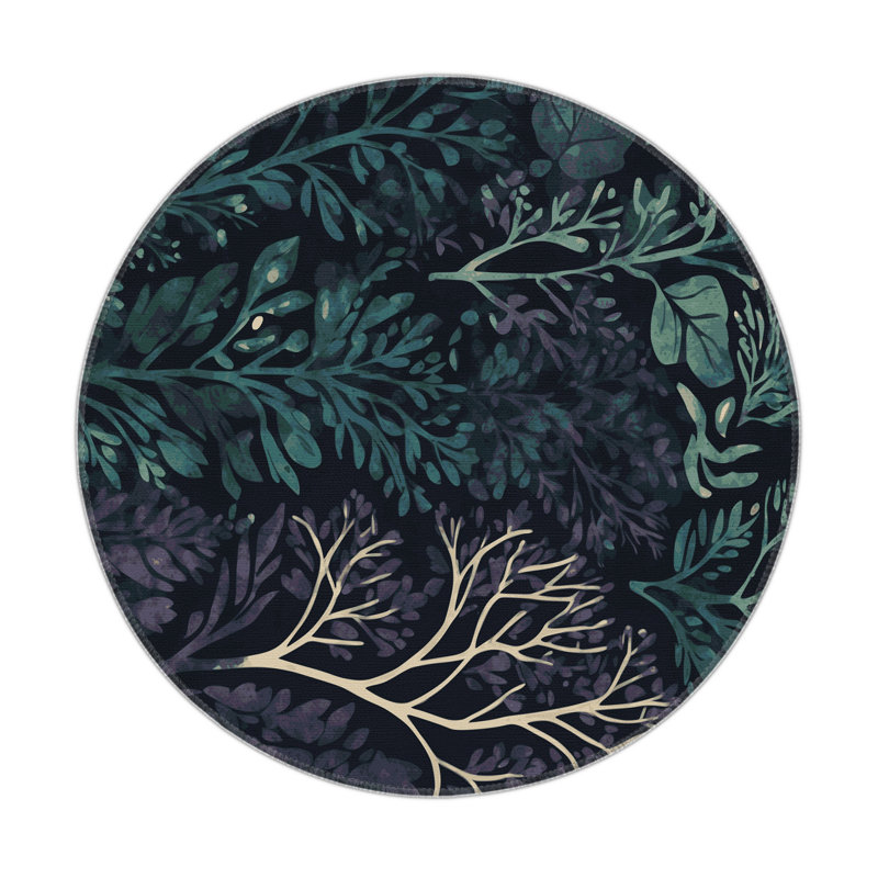 Lunar Grove Indoor And Outdoor Area Rug, Round 5'