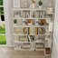 Ensemble de 2 bibliothèques combinées pour économiser de l'espace 55cm plus 80cm de longueur couleur chêne blanc et 4 autres couleurs pour l'option, 2 bibliothèques de groupe en forme de L x 1 + bibliothèque en forme de I x 1-129860155