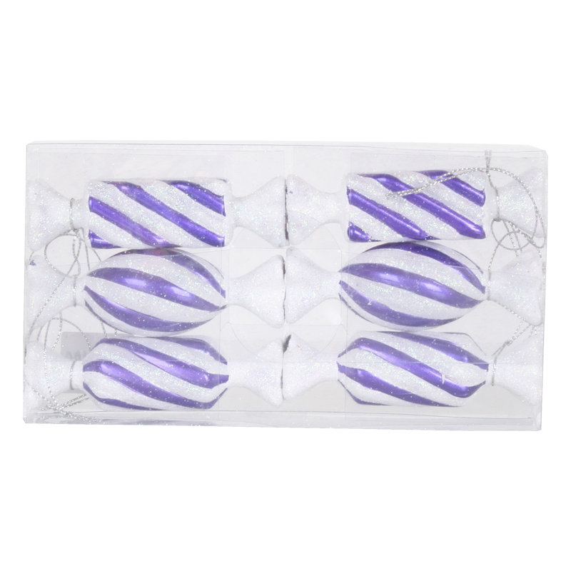 Ornements de bonbons scintillants 4 po, Mauve