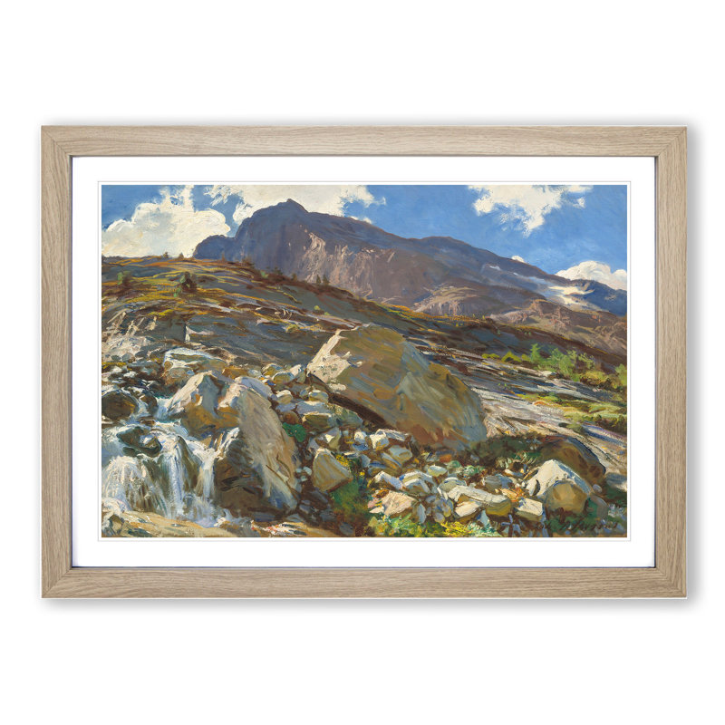 Simplon Pass by John Singer Sargent - Picture Frame Painting, Oak Framed, 36cm H x 48cm W x 2cm D