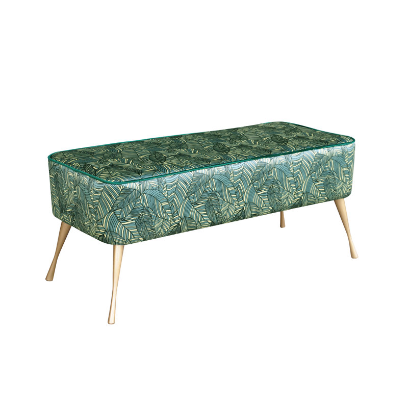 Upholstered Bench, Bottle Green