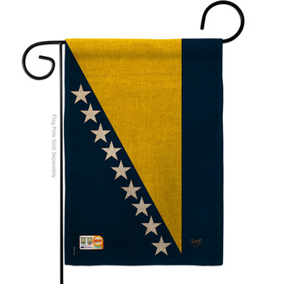 En toile jute 2 côtés en bosnie et herzégovine 18,5 x 13 po drapeau de jardin