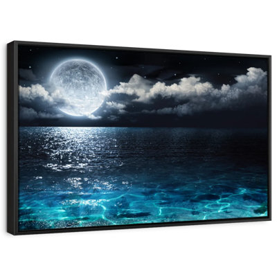 Moonlit Blue Sea Canvas Print