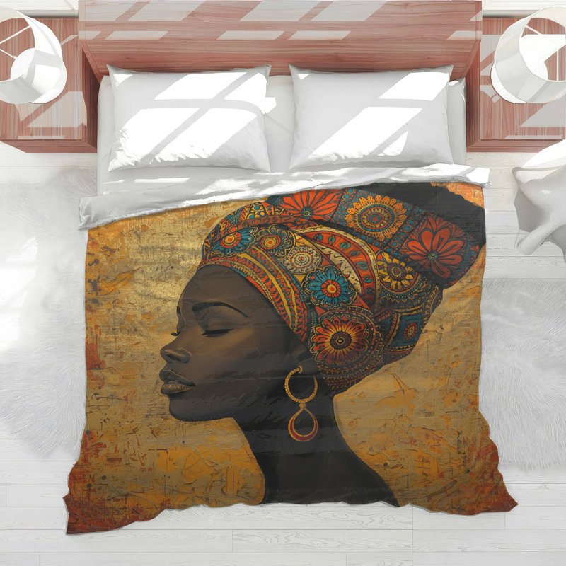 Édredon coiffe femme africaine, Grand lit