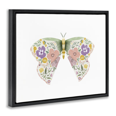 "Marigold Floral Moth", art mural sur toile flottante par Leah Straatsma