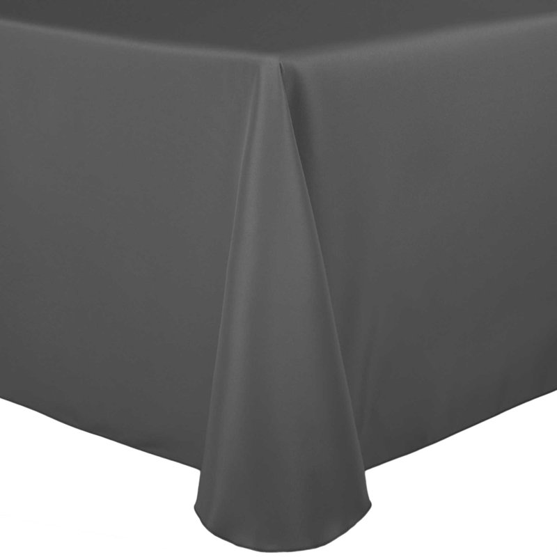 Solid Color Round Tablecloth, 1, 120" x 72", Charcoal