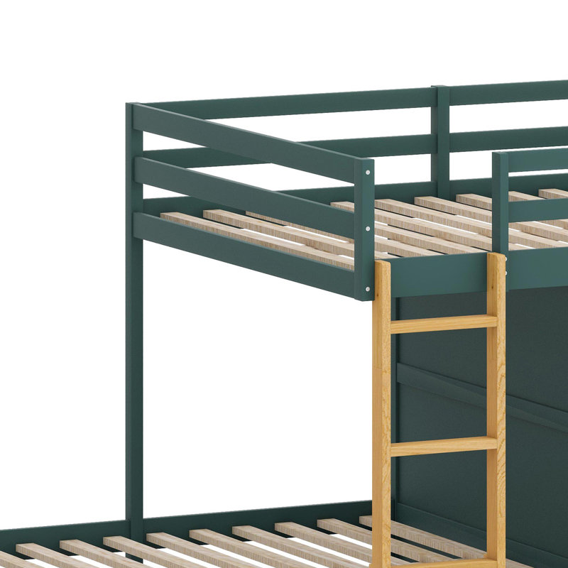 Lit superposé tout-en-un avec système de tiroirs organisés et mini garde-robe intégrée - Design de rangement contemporain