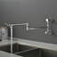 Robinet de cuisine mural à bras articulé pliable, robinet de cuisine à deux poignées en laiton massif pour utilisation sur une cuisinière-129787133