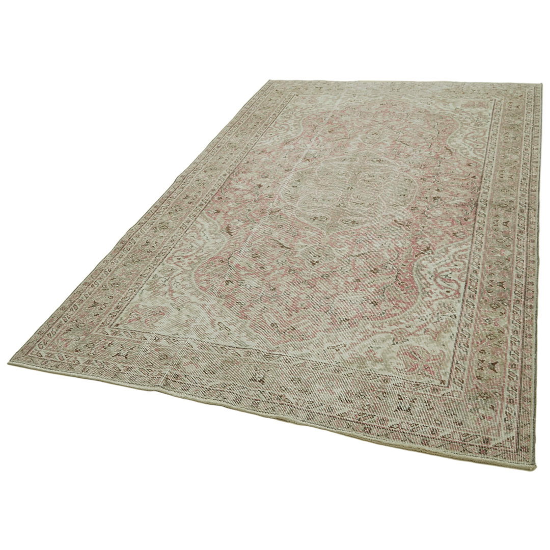 Vintage Beige Vintage Wool Handmade Area Rug