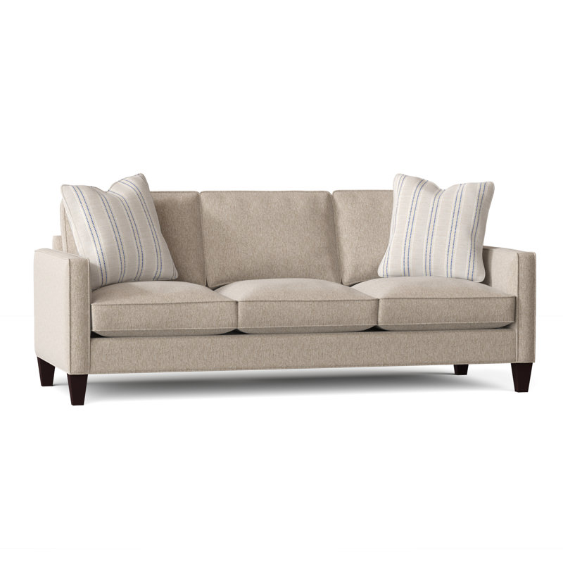 Calvin Upholstered 84'' Sofa, Fowler Bluebell, Macarena Pebble